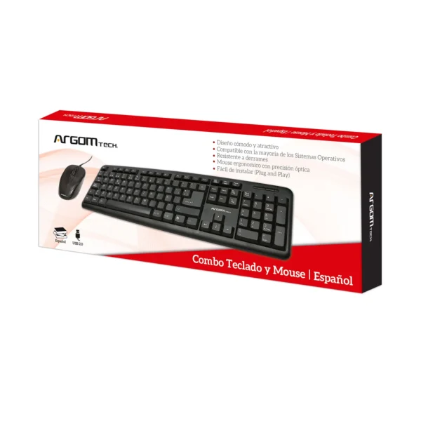 Kit teclado y mouse Argom multimedia clásico USB - Image 4