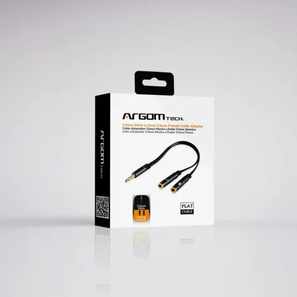 Cable Adaptador 3.5mm Macho a Doble 3.5mm Hembra Argom - Image 2