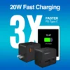 adaptador argom universal viajero de 4 en 1 usb type c negro
