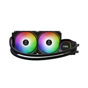 enfriador liquido gamdias aura gl240 v2 3 pines argb lga 1851 intel y amd carcasa giratoria blanco (copy)