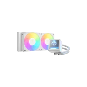 enfriador liquido gamdias aura gl240 v2 3 pines argb lga 1851 intel y amd carcasa giratoria blanco (copy)
