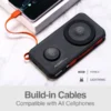 power bank argom st10 magnetico 10000mah 3 en 1 con cable ultradelgado negro