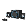 subwoofer genius sw g2.1 1200 gaming negro rca 3.5mm 36w led luz azul parlantes curvilíneos